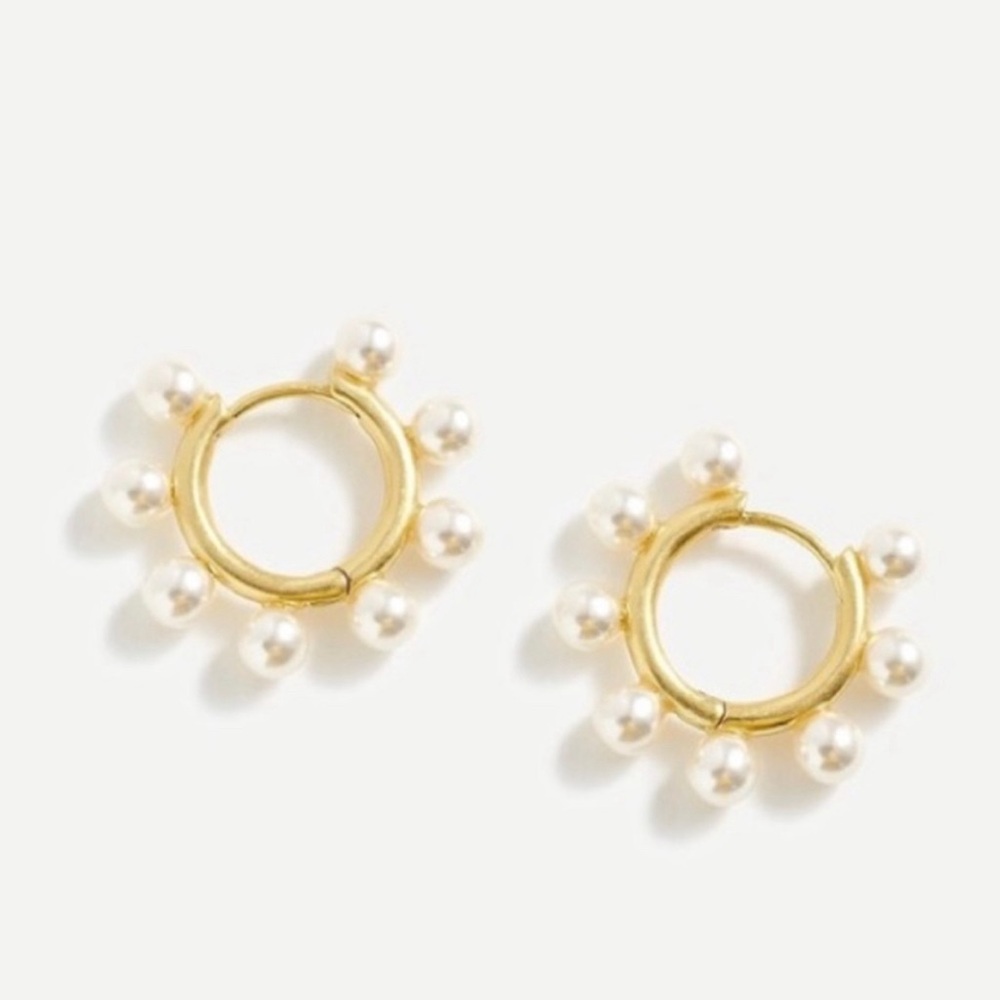 J. Crew Pearl Huggie Hoop earrings